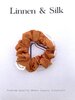 Linnen &amp; Silk 100% Hoogwaardig Linnen Casual Scrunchie 3.5CM M - Spicy Oranje