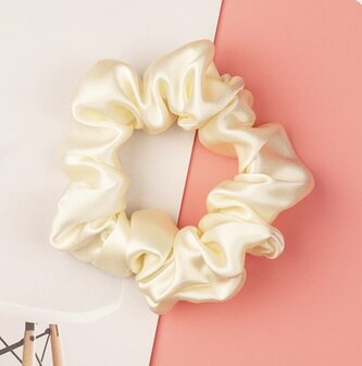 Linnen &amp; Silk 19 Momme Silk Casual Scrunchie 3.5CM M - Satin Cream