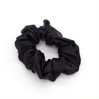 Linnen &amp; Silk 19 Momme Silk Casual Scrunchie 3.5CM M - Satin Zwart