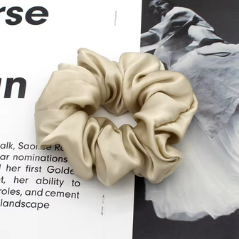 Linnen &amp; Silk 19 Momme Silk Casual Scrunchie 3.5CM M - Satin Champagne