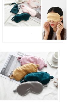 Linnen &amp; Silk 22 Momme Silk Blinddoek Slaapoogmasker - Satin Zwart