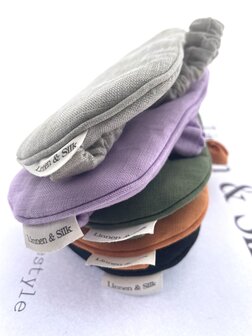 Linnen &amp; Silk 100% Hoogwaardig Linnen Blinddoek Slaapoogmasker - Macaron Paars