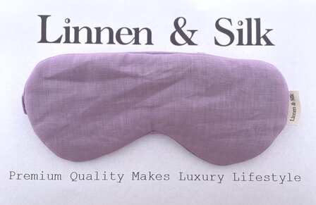 Linnen &amp; Silk 100% Hoogwaardig Linnen Blinddoek Slaapoogmasker - Macaron Paars