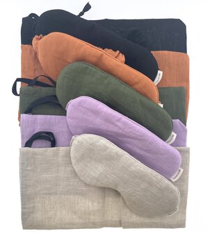 Linnen &amp; Silk 100% Hoogwaardig Linnen Blinddoek Slaapoogmasker - Baby Pink