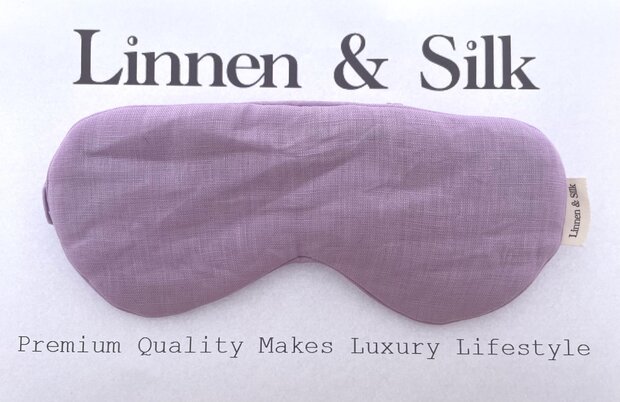 Linnen & Silk 100% Hoogwaardig Linnen Blinddoek Slaapoogmasker - Macaron Paars