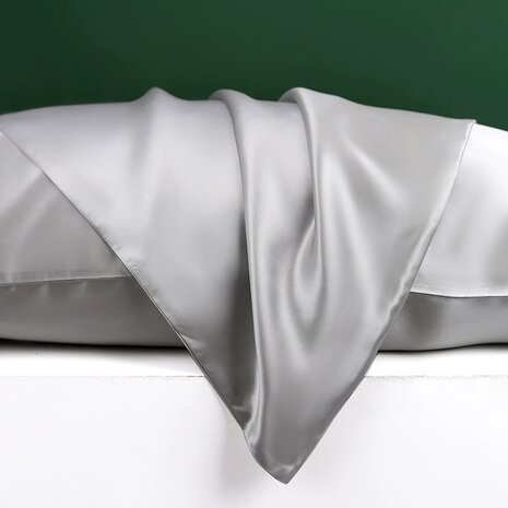 Linnen & Silk OEKO-TEX Standard 100 22 Momme 100% 6A Pure Silk Pillowcase - Silver