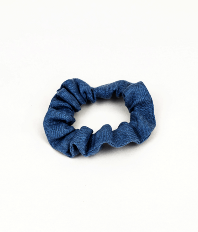 Obumi Linnen Scrunchie - Ocean Blue