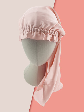 Linnen & Silk 19 Momme Silk "Care Your Hair" Lange Slaapmuts -S- Satin WarmRosé