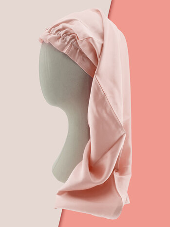 Linnen & Silk 19 Momme Silk "Care Your Hair" Lange Slaapmuts -S- Satin WarmRosé
