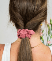 Obumi Linnen Scrunchie - Strawberry Rosé