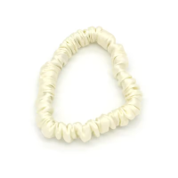 Linnen & Silk 19 Momme Silk Petit Scrunchie 1CM S - Satin Cream