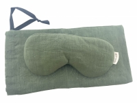 Linnen & Silk 100% Hoogwaardig Linnen Blinddoek Slaapoogmasker - Forest Green - Groen