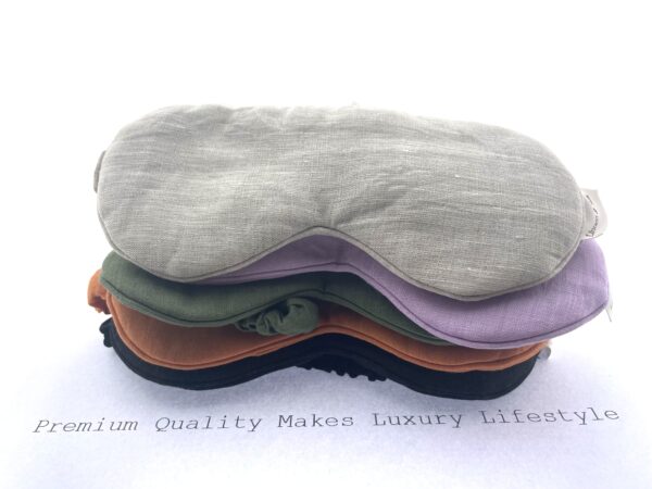 Linnen & Silk 100% Hoogwaardig Linnen Blinddoek Slaapoogmasker - Macaron Paars