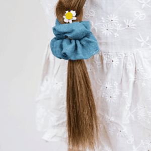 Obumi Linnen Scrunchie - Grijs Blauw